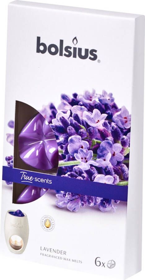 Bolsius geurwax True Scents Lavendel wax paars 6 stuks