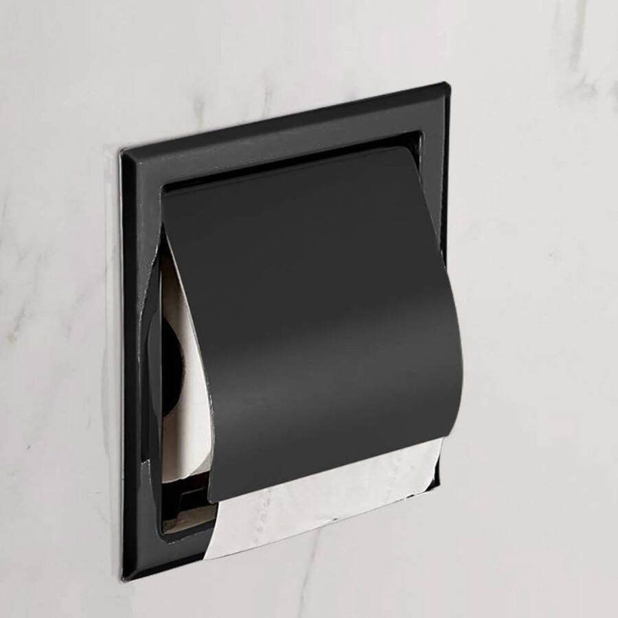 Wc rolhouder Inbouw wc rolhouder zwart toiletrolhouder zwart toiletrolhouders toiletrol houder RVS voor Badkamer