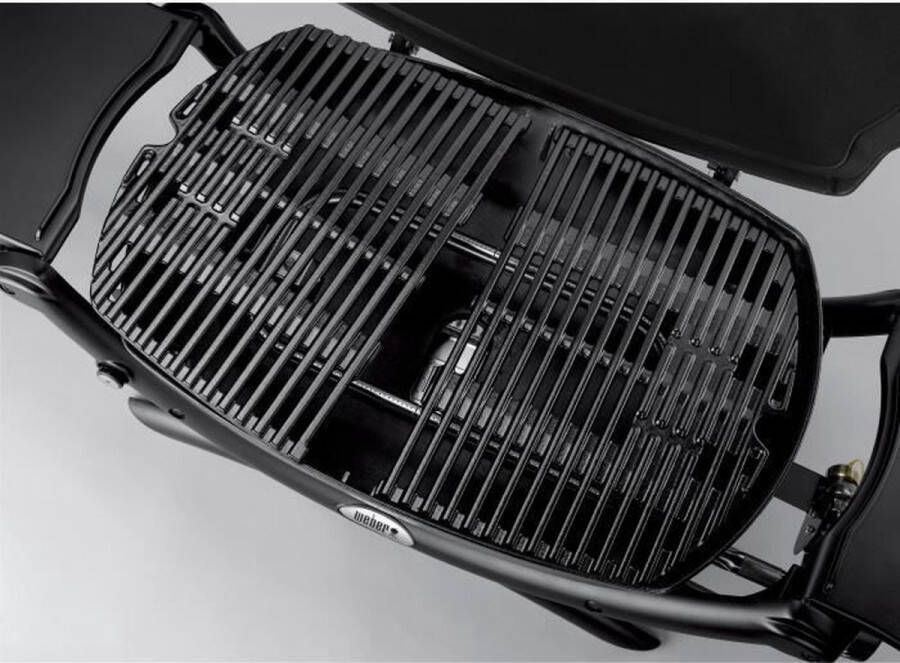 WEBER Q2000 Zwarte houtskoolbarbecue 2 kookroosters 55x39 cm Aluminium tank Inklapbare planken