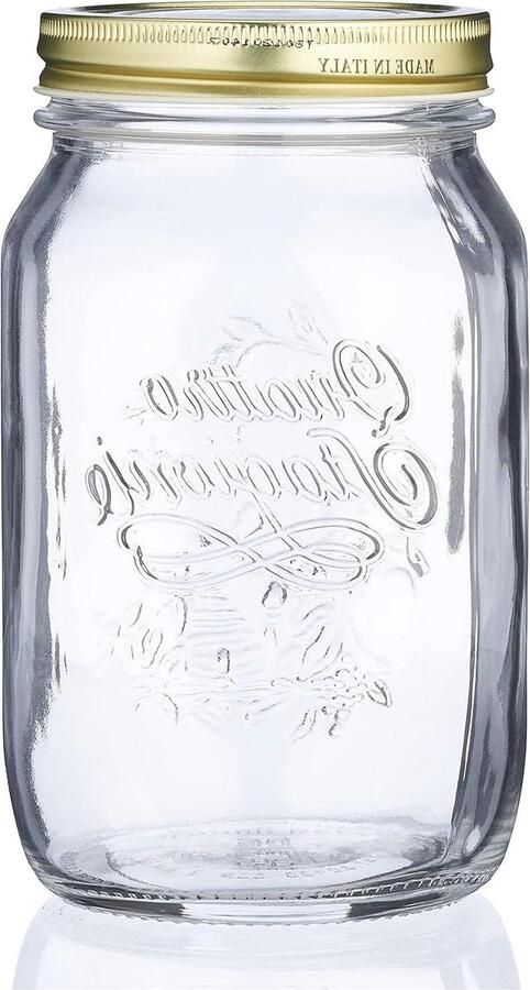 Weckpot 1 liter 6 x 1000 ml van wit Four Seasons jampotjes met deksel