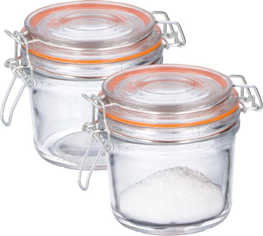 Weckpot inmaakpot 2x 250 ml glas met beugelsluiting luchtdicht
