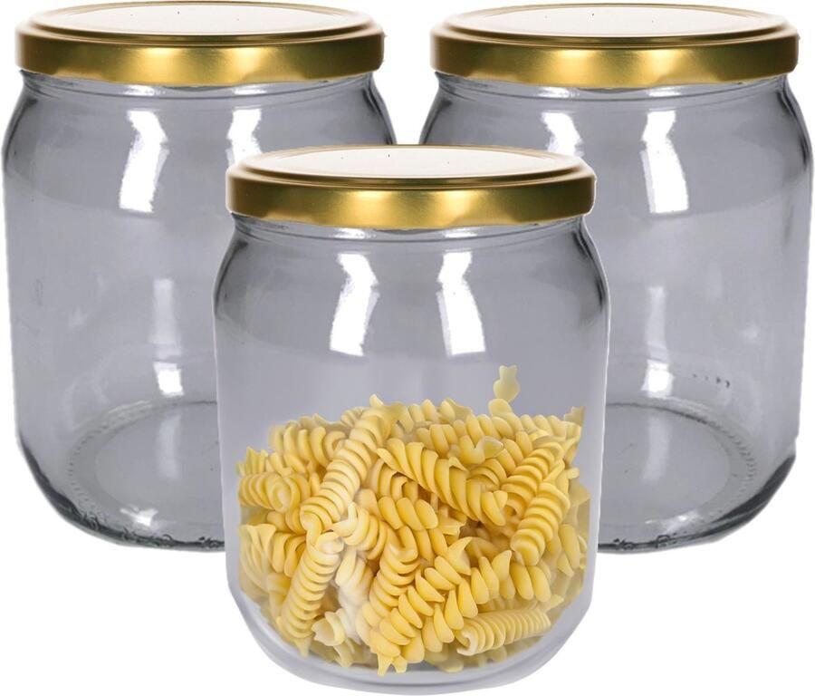Weckpot inmaakpot 3x 540 ml glas met schroefdeksel