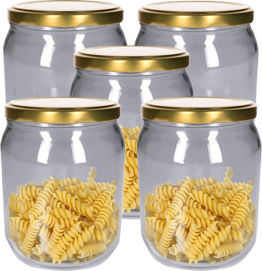 Weckpot inmaakpot 5x 540 ml glas met schroefdeksel