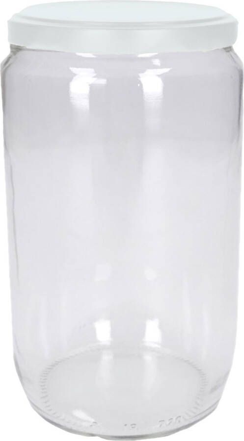 Merkloos Weckpotten jampotten 1x met schroefdeksel wit glas 720 ml Weckpotten
