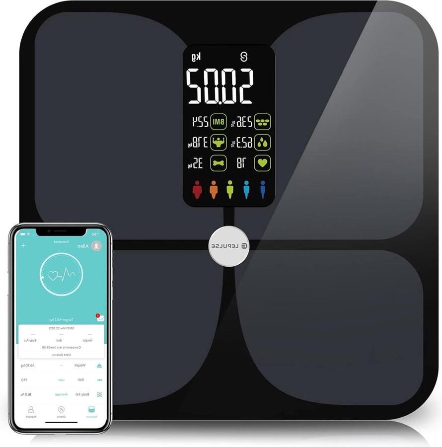 Weegschaal Digitale Lichaamsvet en Gewicht Slimme BMI-Schaal