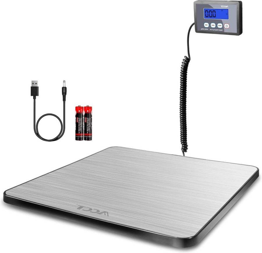 Weegschaal digitale mailschaal 400lb met hold-auto-off-tarra-functie voor packages-bagage-kantoor batterijen & power adapter