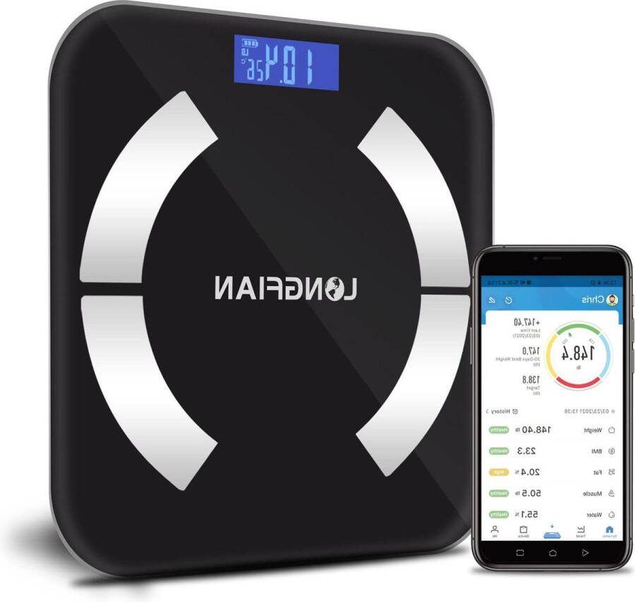 Weegschaal Intelligente weegschaal voor lichaamsvet-weegschaal met app digitale badkamerweegschaal BMI bluetooth lichaamsvetweegschaal lichaamssamenstelling monitor