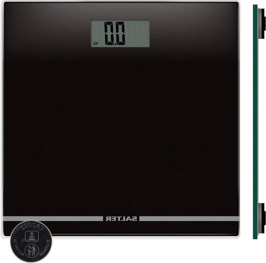 Weegschaal Large Display Glass Electronic Bathroom Scale Eén maat Zwart met Gewichtsregistratie