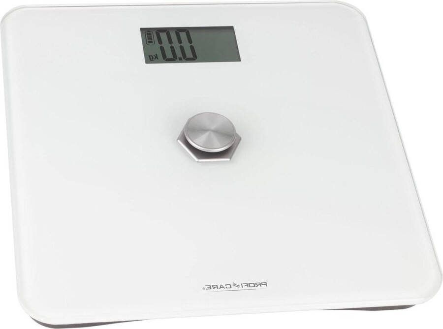 Weegschaal PC-PW 3112 Personenweegschaal Meetbereik 5-180 kg Groot LCD-display Kinetische energie Glasoppervlak Wit