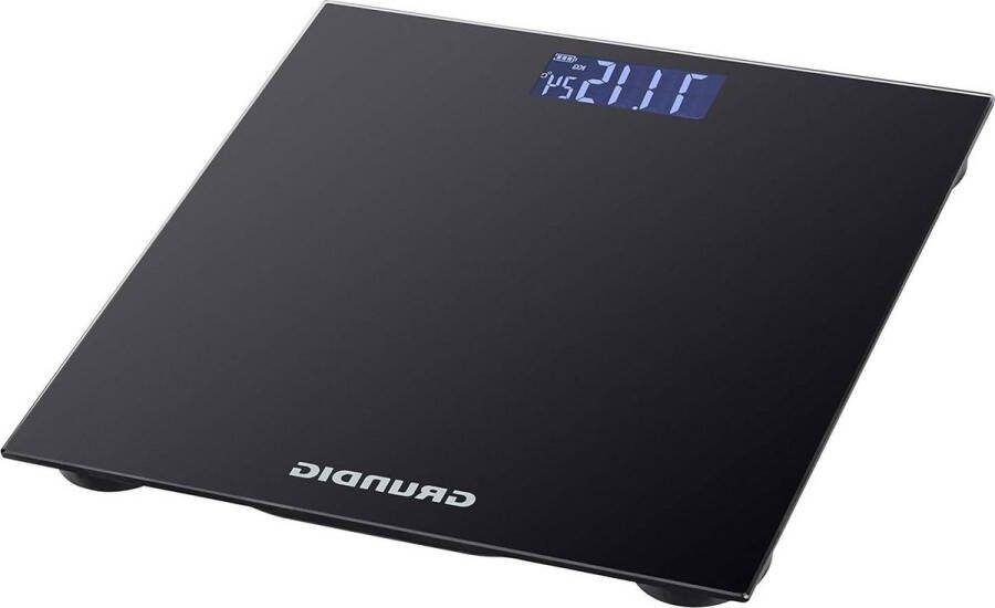 Weegschaal Personenweegschaal 180 kg met 50 gram verdeling 2 meeteenheden Weigth Scale groot display kamertemperatuurweergave zwart