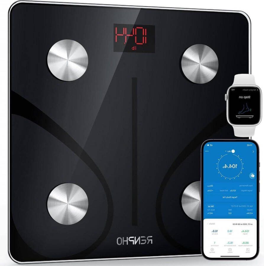 Weegschaal Personenweegschaal Bluetooth Lichaamsvetweegschaal Digitale Lichaamsgewicht Weegschaal Slimme BMI-Schaal Lichaamssamenstelling Monitoren Smartphone-App