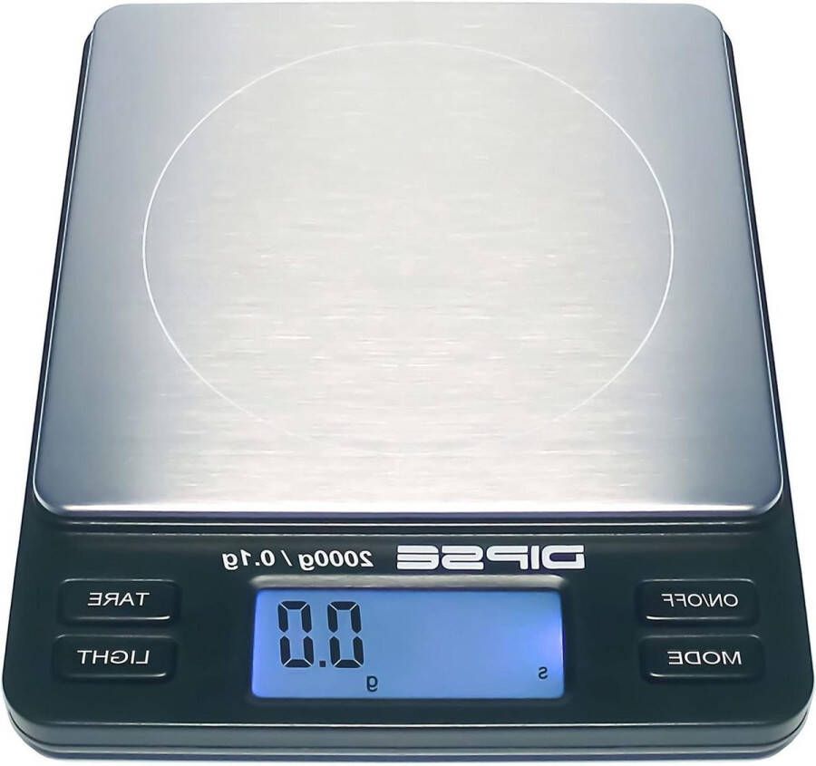 Weegschaal Personenweegschaal Digitale laboratoriumweegschaal TP-2000 x 01 precisieweegschaal met 01 g nauwkeurige resolutie tot 2000 g 2 kg weegbereik zwart kleur