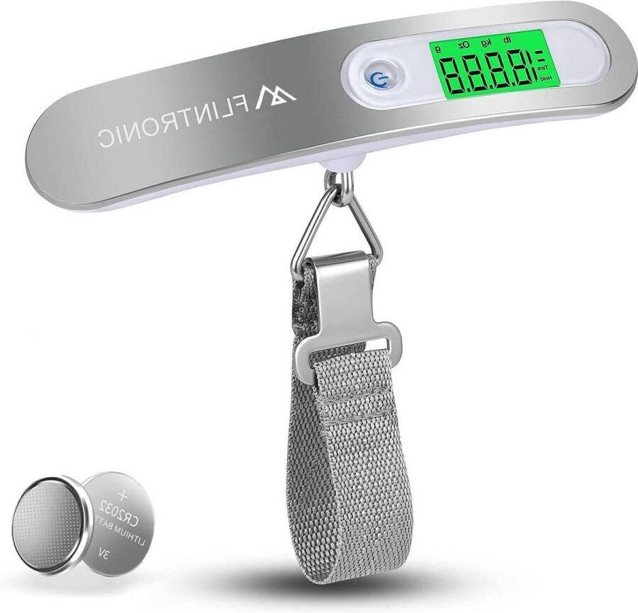 Weegschaal Personenweegschaal Elektronisch Draagbaar Max 50 kg 110 lb Tarrafunctie LCD-display met achtergrondverlichting Reiskofferweegschaal Digitaal