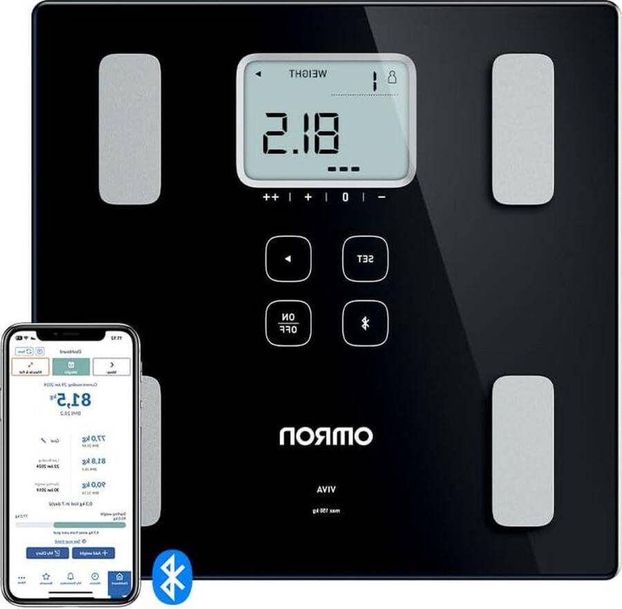 Weegschaal Personenweegschaal Slimme bluetooth weegschaal lichaamscompositiemeter meting lichaamsvet lichaamsgewicht visceraal vet skeletspieren rustmetabolisme BMI