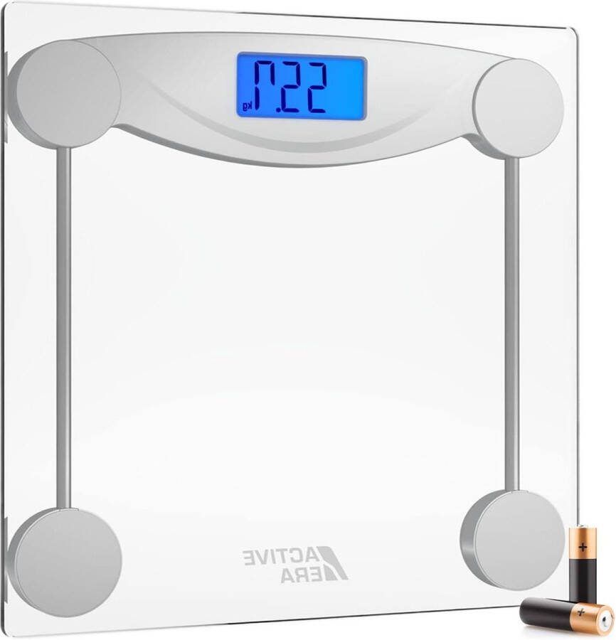 Weegschaal zeer dunne digitale badkamer weegschaal met zeer exacte sensoren en getemperd glas (stone kg lbs) extra nauwkeurigheid