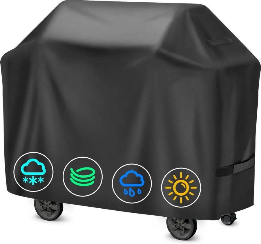 Weerbestendige vierkante barbecuehoes regendicht waterbestendig scheurvast UV-bescherming tegen verbleken 147 x 61 x 117 cm. BBQ hoes