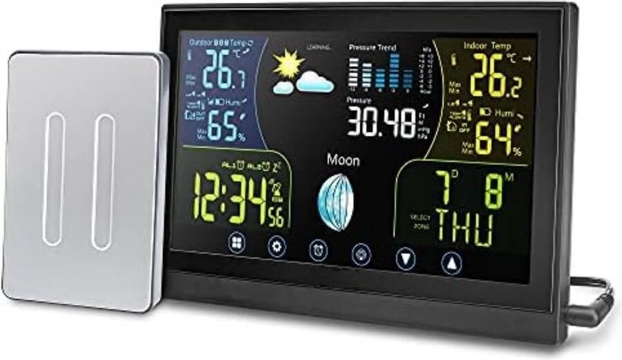 Weerstation draadloze buitensensor Weerstation met buitensensor 5 AAA-batterijen vereist