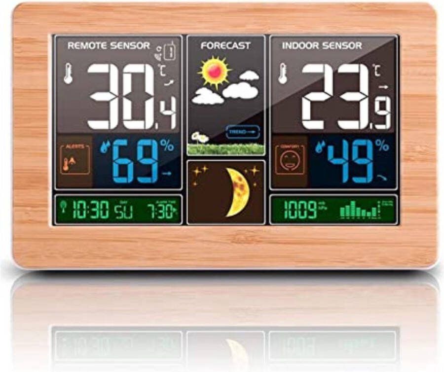 Weerstation draadloze buitensensor Weerstation met buitensensor Bruin 2 AA-batterijen vereist