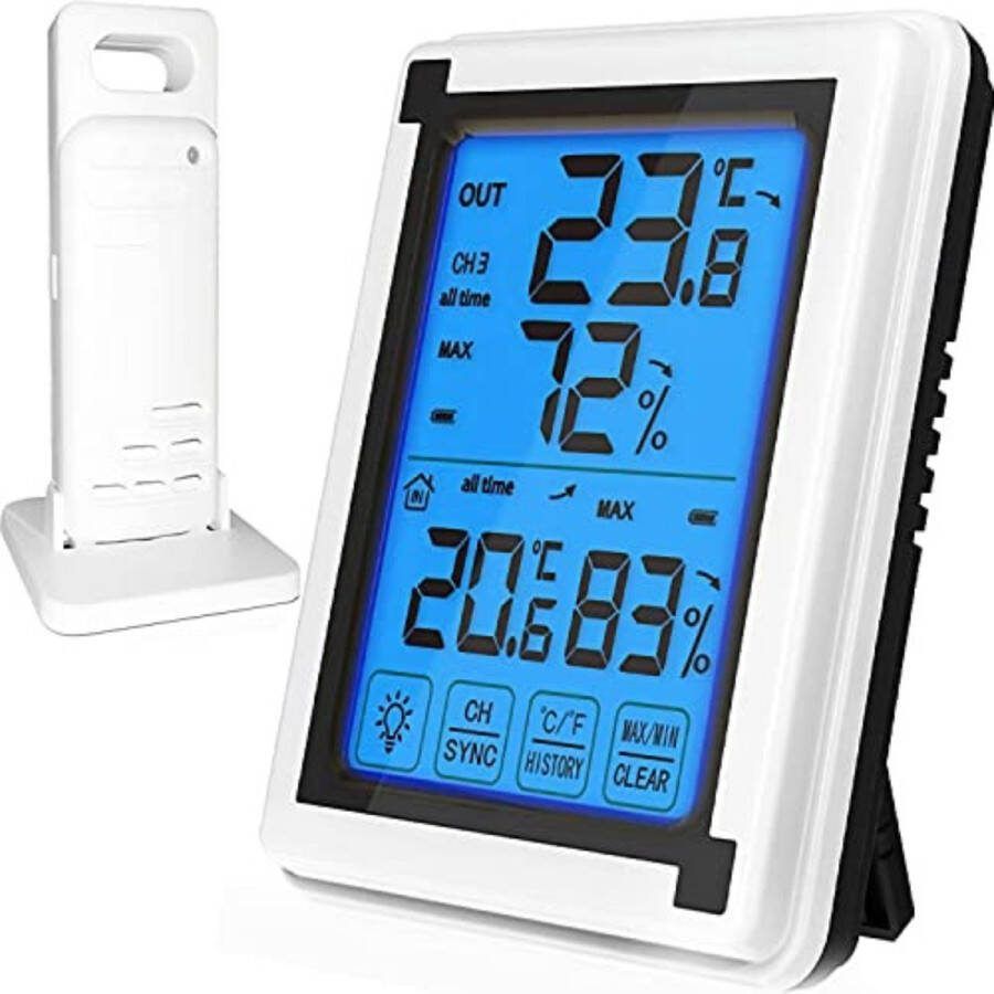 Weerstation draadloze buitensensor Weerstation met buitensensor Wit