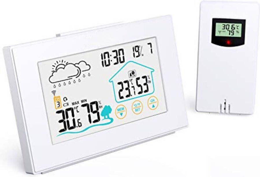Weerstation draadloze buitensensor Weerstation met buitensensor Wit