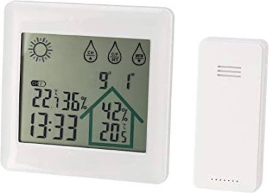 Weerstation draadloze buitensensor Weerstation met buitensensor Wit 5 AAA- batterijen vereist