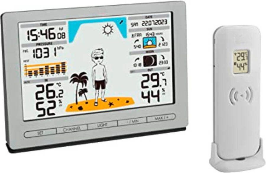 Weerstation draadloze buitensensor Weerstation met buitensensor Zilver