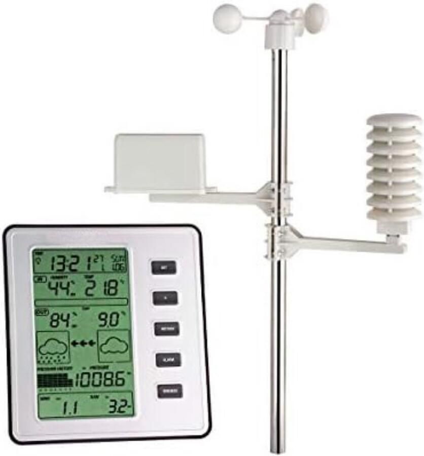 Weerstation draadloze buitensensor Weerstation met buitensensor Zilver (L)151 x (B)29 x (H)161