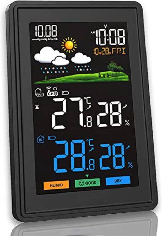 Weerstation draadloze buitensensor Weerstation met buitensensor Zwart