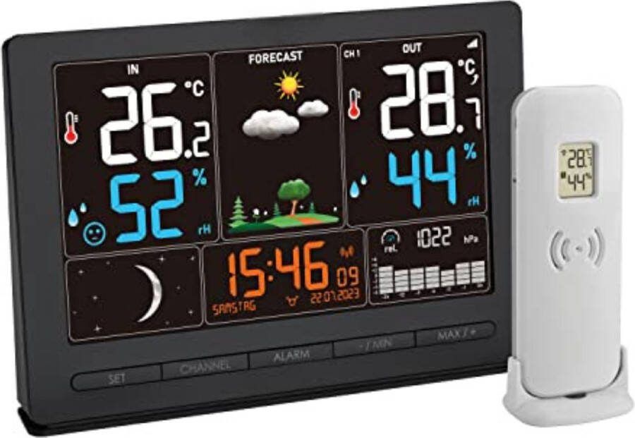 Weerstation draadloze buitensensor Weerstation met buitensensor Zwart