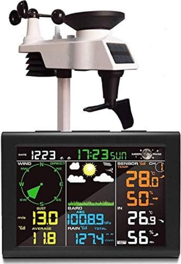 Weerstation draadloze buitensensor Weerstation met buitensensor Zwart