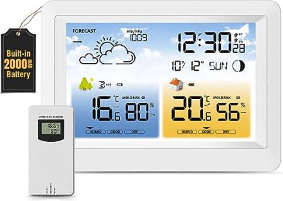 Weerstation Met Buitensensor Weerstation Draadloos Binnen Buiten