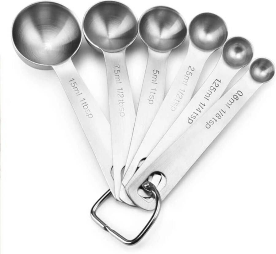 Wegen & Meten Maatschepjes set 6 Maatschepjes & Bekers Maatlepel Maatschepjes Maatcupjes Keuken accessoires Measuring Cups