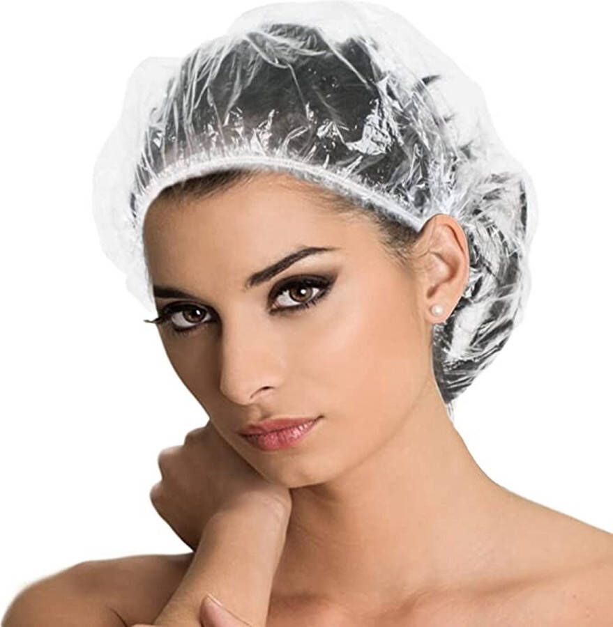 Wegwerp Douchemuts 10 stuks Plastic Badmutsen Stofnetje Elastische Cap Disposable Shower Caps