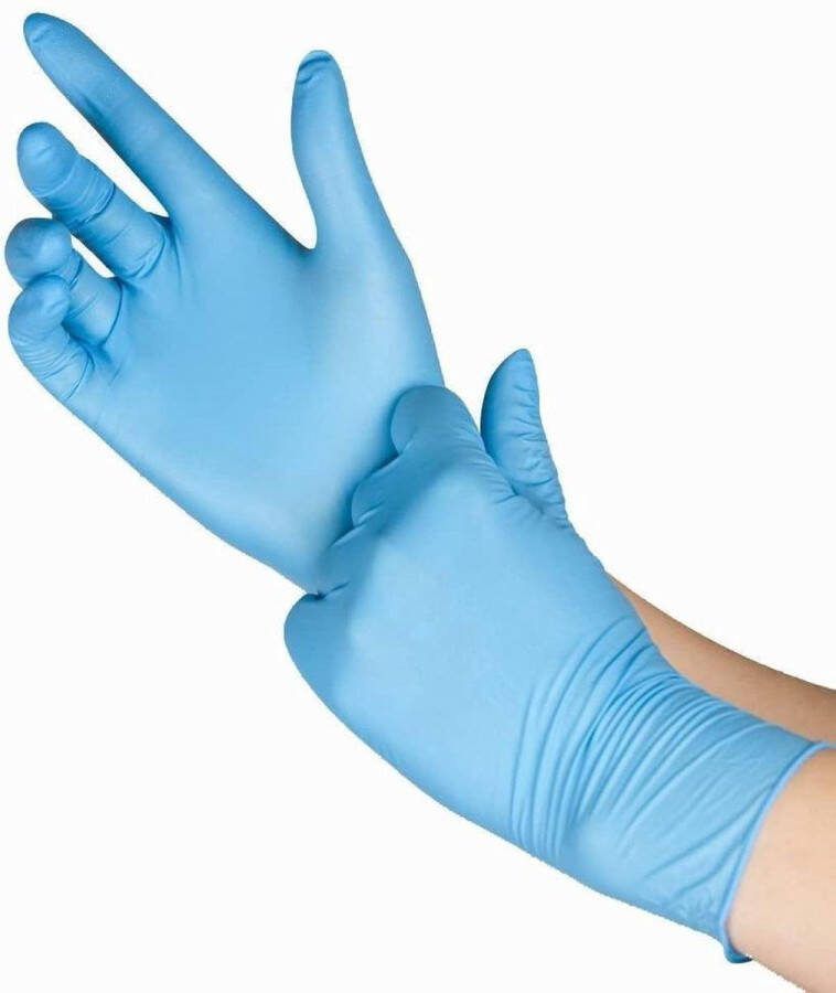 Wegwerp Handschoenen Disposables Nitril Poeder vrij Wegwerp eenmalig gebruik BLAUW 100 stuks doos maat Large