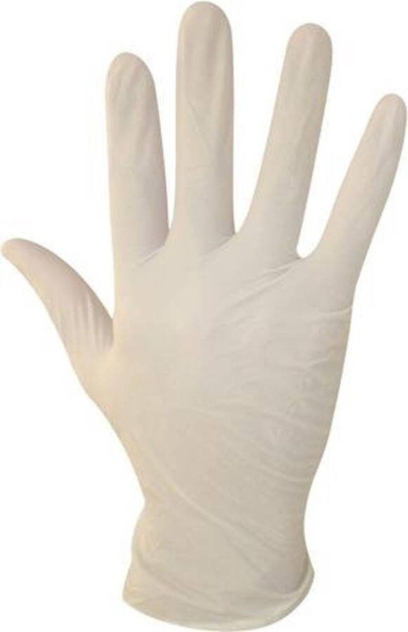 Wegwerp handschoenen Latex handschoenen Wit Poedervrij XL doos 100 stuks