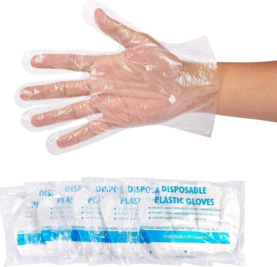Wegwerp handschoenen polyethyleen transparant maat M 300 stuks
