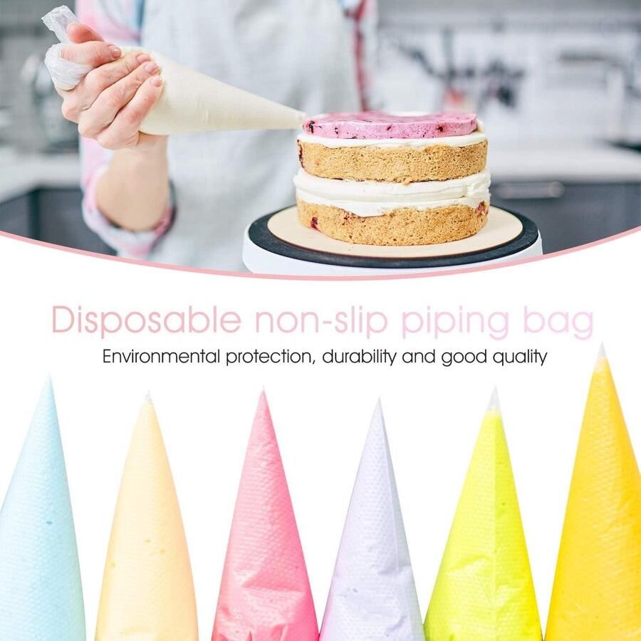 Wegwerp Piping Bag 100 stuks Plastic Ijspijp Tas voor DIY Cake Decorating Cupcake Biscuit Dessert Cookie Decorating Tools Baking Stuff Wit Big Size 24 inch spuitzakken wegwerp