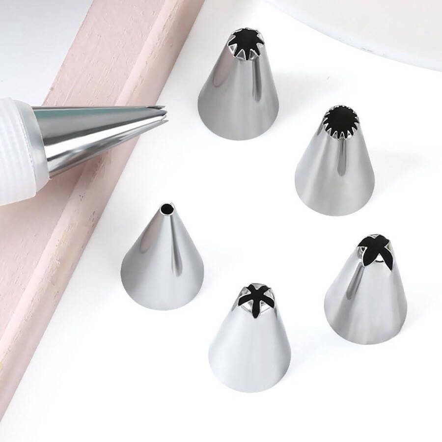 Wegwerp spuitzak 50 stuks 52 cm extra grote wegwerpspuitzakken roestvrijstalen spuitmonden taartdecoratie professionele spuitzak voor desserts. spuitzakken wegwerp