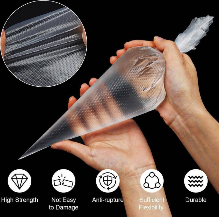 Wegwerp Spuitzakken 180 Stuks Heldere 25 cm Plastic Doorzichtige Spuitzak Extra Dik Professionele Piping Bags voor Taart Cupcake Dessert Koekjes Decoratie spuitzakken wegwerp