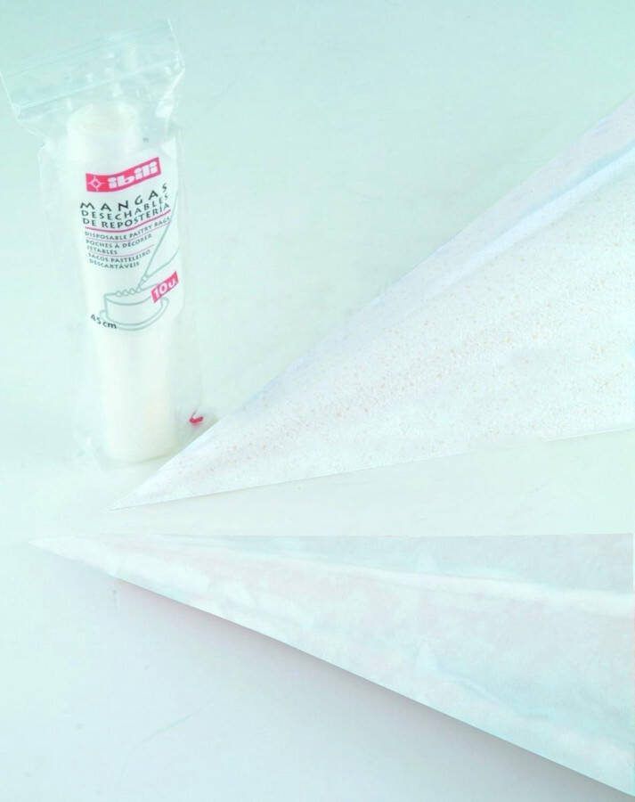 Wegwerp spuitzakken 30 cm 10 stuks Extra lange spuitzakken van nylon in wit Afmetingen 30 x 6 x 3 cm spuitzakken wegwerp