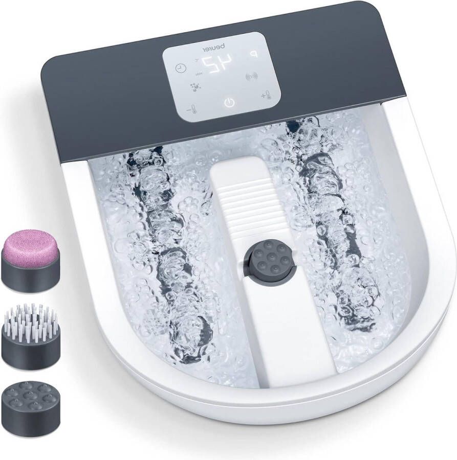 Wellness-voetenbad met bruiswerking en massagefunctie waterverwarming voetverzorging en pedicure schoenmaat 51 warm en koud toepasbaar tot 48°C Voetmassage