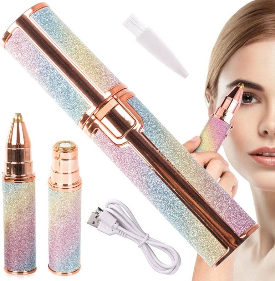 Wenkbrauw Trimmer Ladyshave Epilator Led Lamp Glitter Makkelijk te gebruiken USB