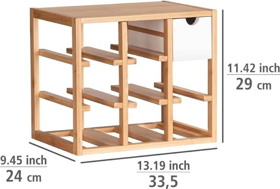 WENKO Finja wijnrek opslag van bamboe natuur 33 5 x 29 x 24 cm