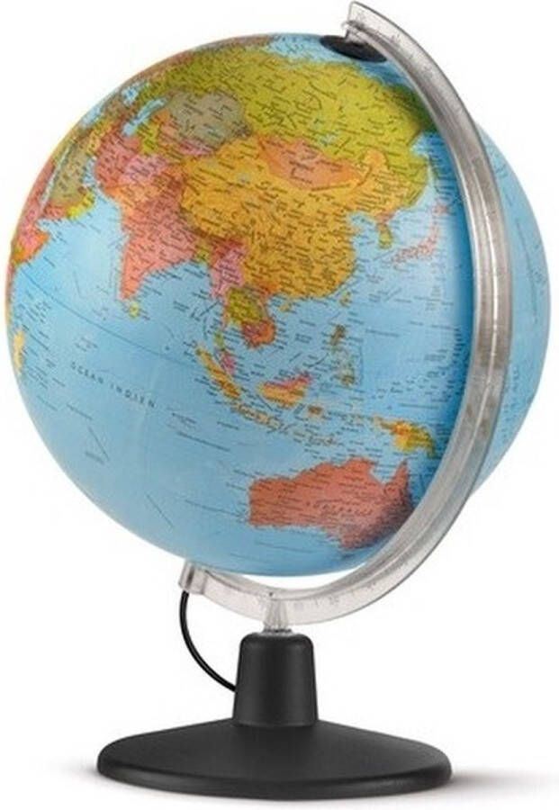 Merkloos Sans marque Wereldbol blauw met verlichting 30 cm Topografie aardrijkskunde globe wereldbol met verlichting