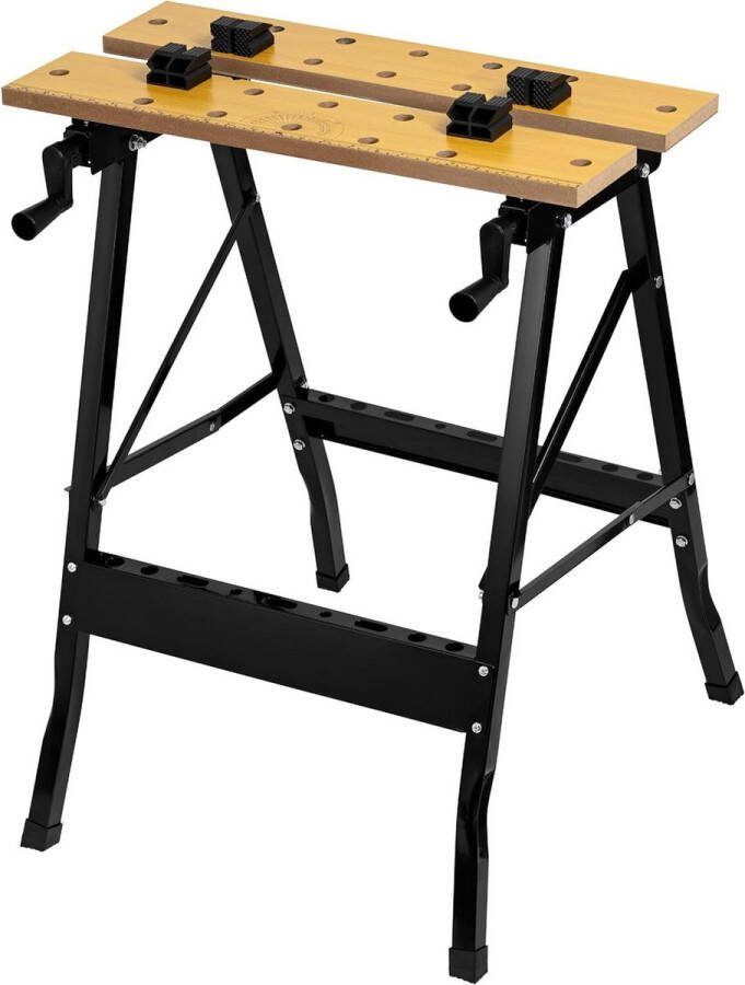 Werkbank 645 x 52 x 78 cm in hoogte verstelbaar inklapbare werktafel draagvermogen 100 kg werktafel met deksel