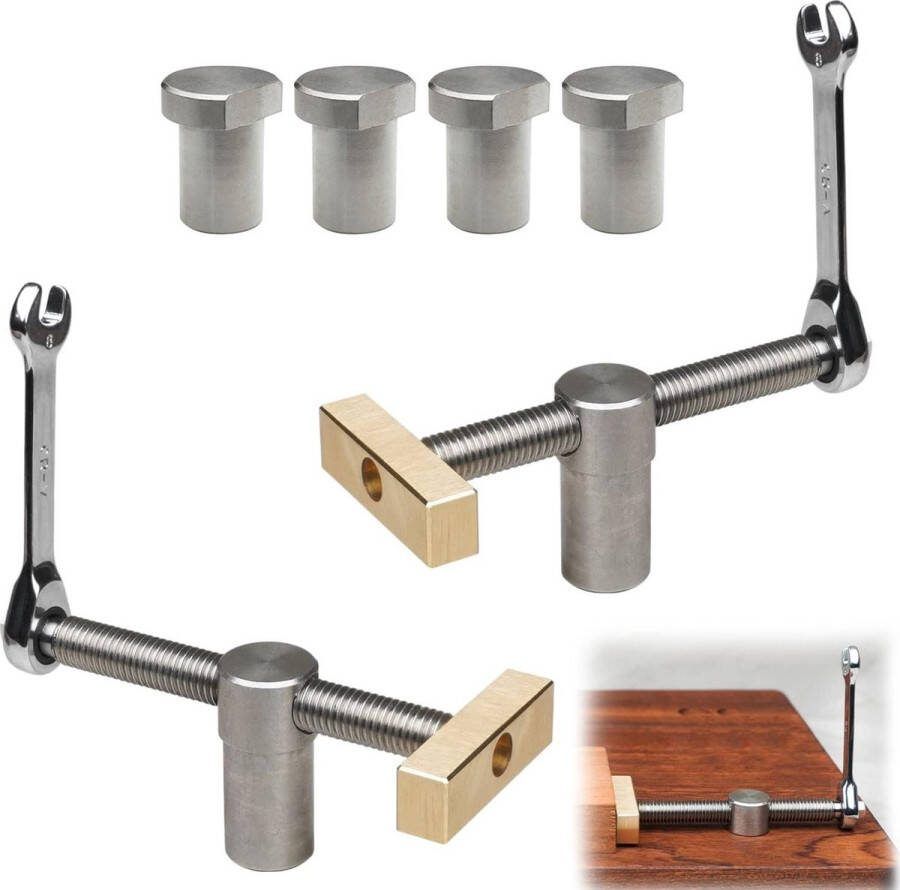 Werkbank bankschroef accessoires klem 4 stuks positionering spanelementen bankschroef houder 20 mm gat houtbewerking bureauclip vaste klem