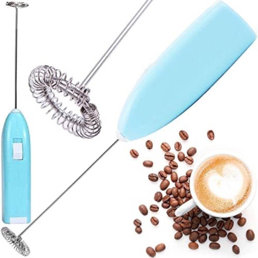Werkt op batterijen warme chocolademelk 11500 schuimmaker drankmixer koffieopschuimer blauw