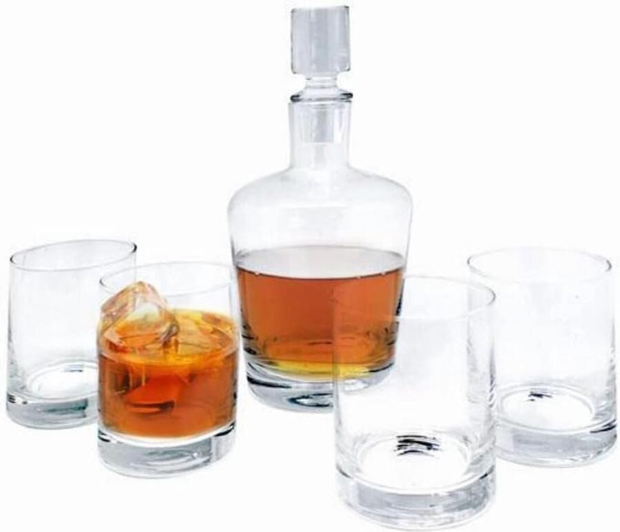 Whisky lux FIA 362 Whisky set. Glazen Whisky set inclusief karaf en vier tumblers