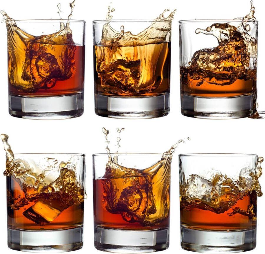 Whiskyglas Set van ouderwetse whiskyglazen premium glazen voor cocktails en bourbon 305 ml set van 6 loodvrij kristal barglazen voor Scotch cognac Ierse whisky