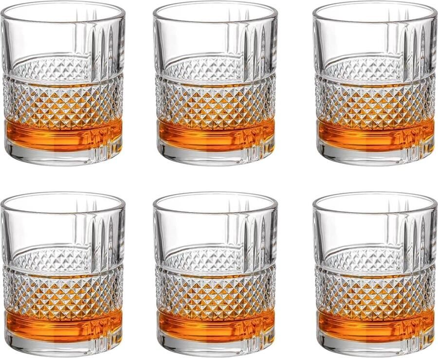 Whiskyglazen set 6 stuks 300ML 10 OZ whiskyglazen glazen voor cocktails stijlvolle waterglazen sapglazen drinkglazen